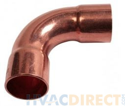 7/8" Long Sweep 90 Degree Copper Fitting Elbow - CFW02734