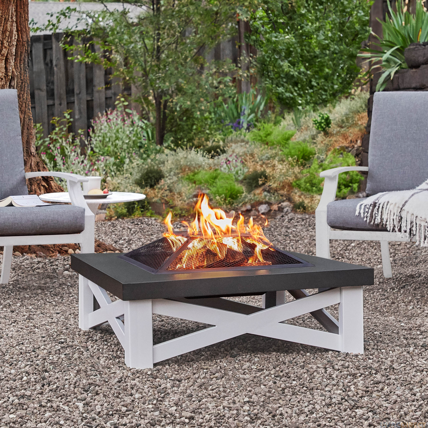 Real Flame Austin White Wood Burning Fire Pit - 350-WHT