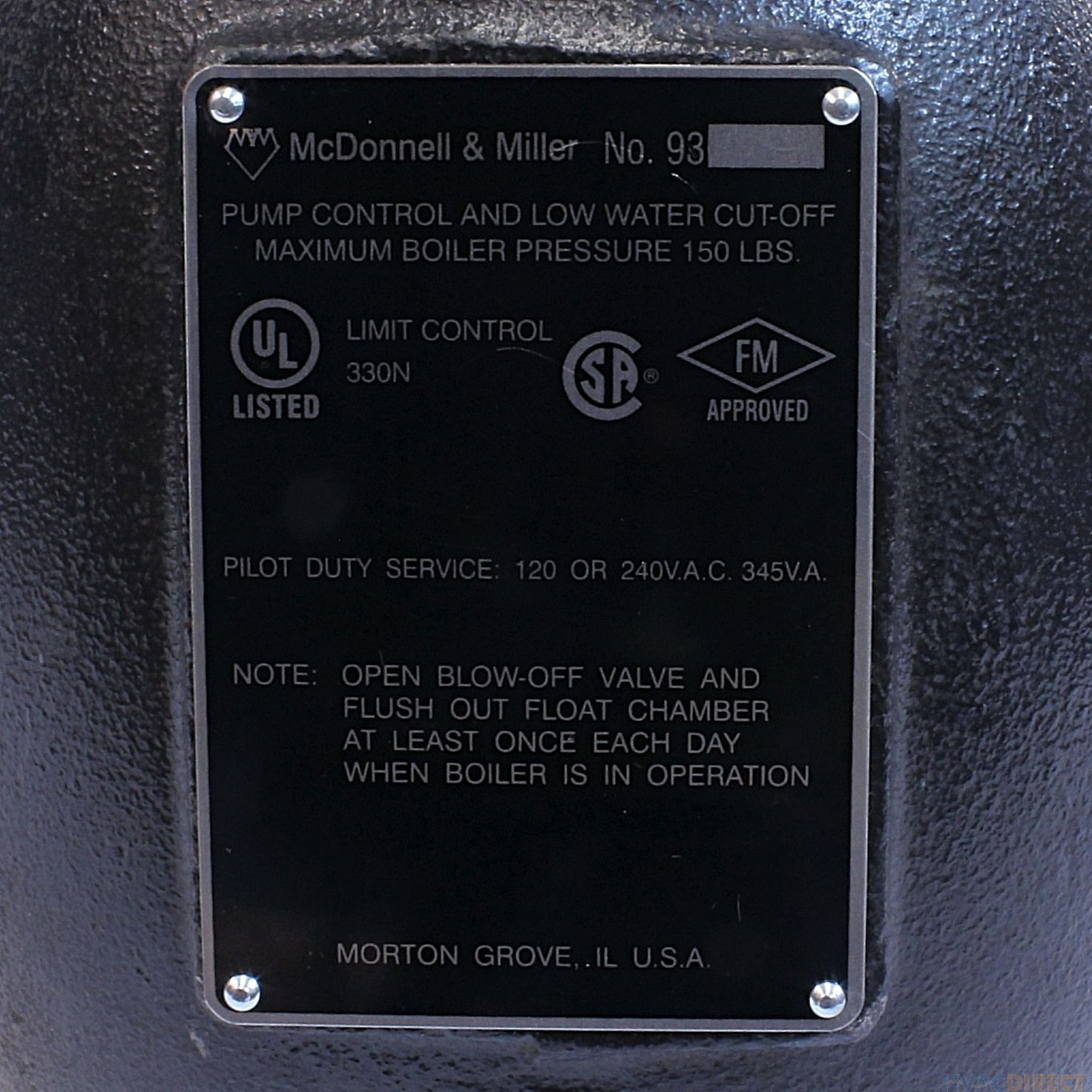 McDonnell & Miller 93-7B (163000) Modulating Level Controller 