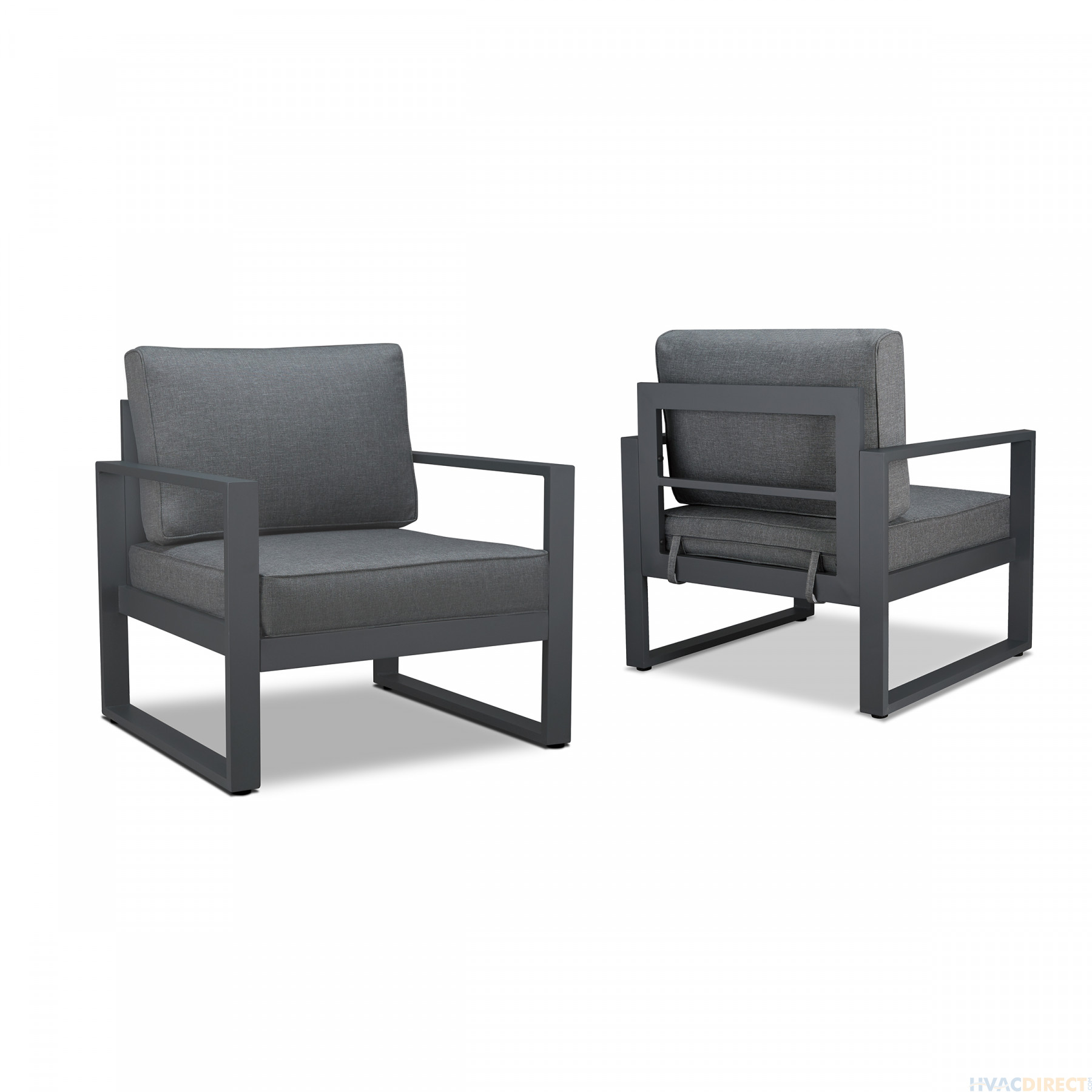 Real Flame Baltic Chair Set (2 Chairs) Gray - 9611-GRY