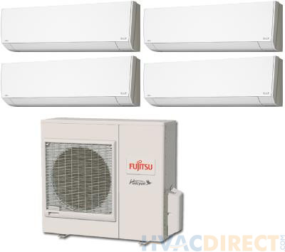 Fujitsu 36,000 BTU 18 SEER Quad Zone Heat Pump System 7+7+9+9 - Wall Mounted