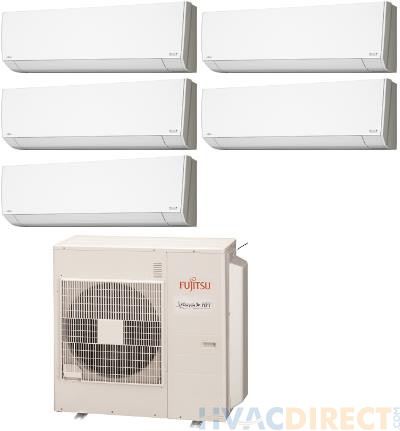 Fujitsu 45,000 BTU 19.7 SEER Five Zone Heat Pump System 9+9+9+12+12 - Wall Mounted