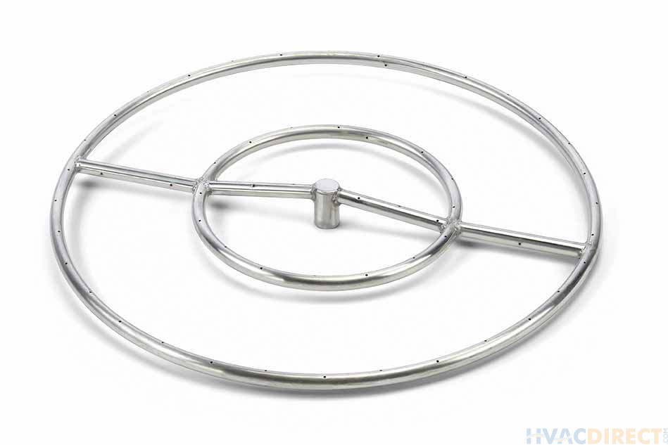 HPC 18-Inch Stainless Steel Round Burner Kit With Flex, Valve, Key, And Fittings - FPS18 KIT-B