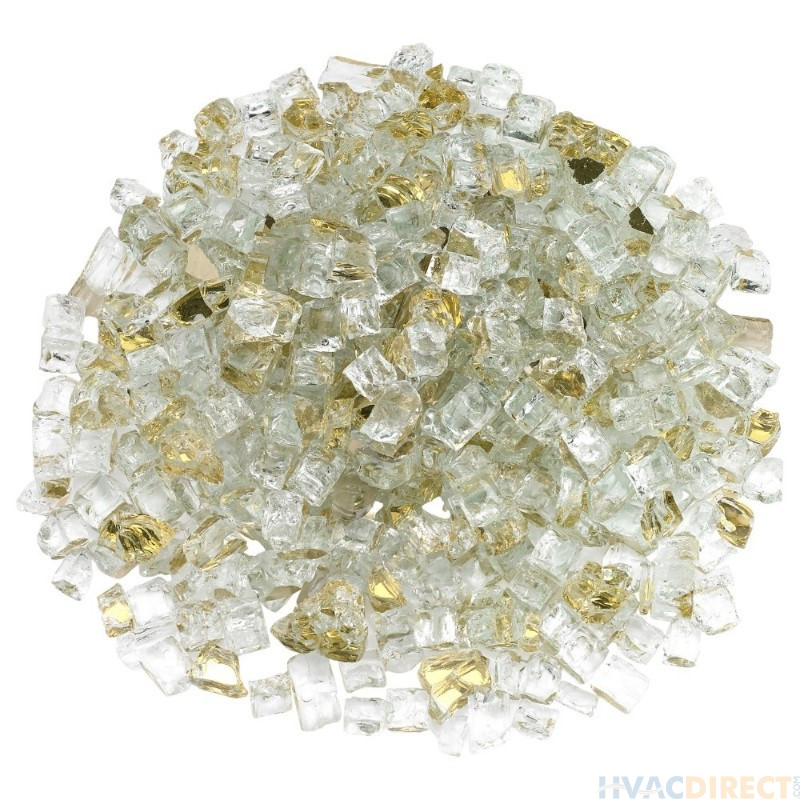American Fire Glass® Fire Glass - Gold Reflective - 1/2 Inch
