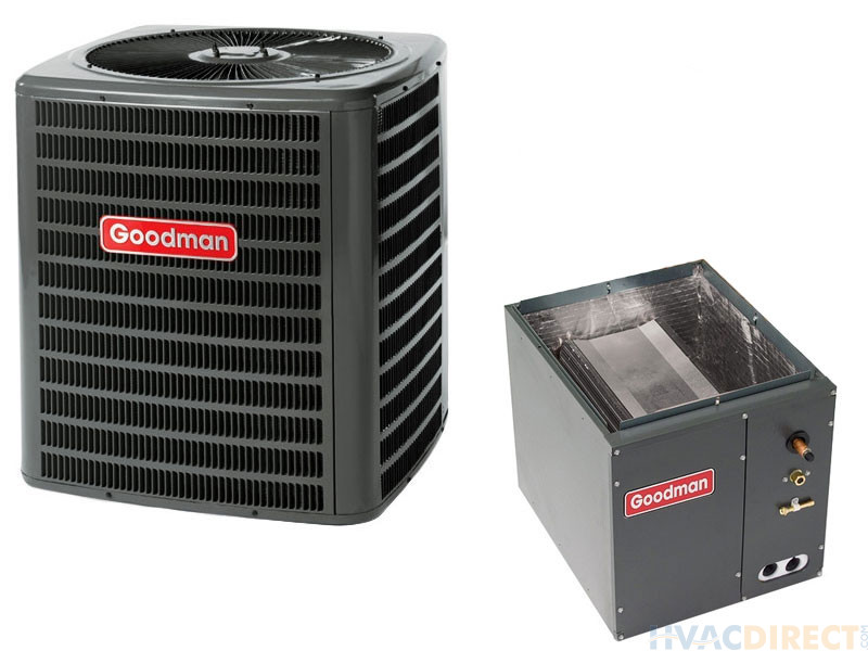 Goodman 2 Ton 14 SEER Air Conditioner with Vertical 17.5" Cased Coil