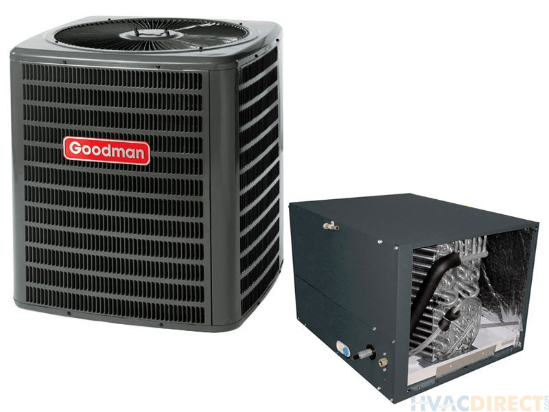 Goodman 1.5 Ton 13 SEER Air Conditioner with Horizontal 17.5" Cased Coil