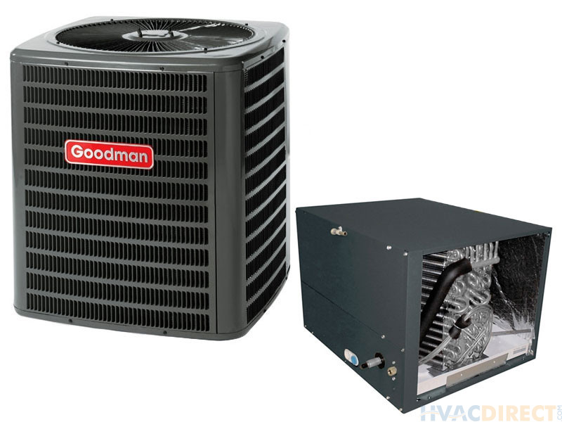 Goodman 3 Ton 13 SEER Air Conditioner with Horizontal 17.5" Cased Coil