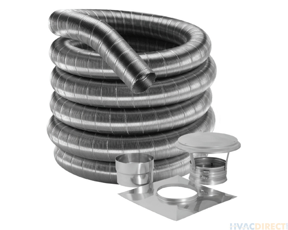 Duravent 6-Inch 304 Stainless Steel Chimney Liner Kit For Fireplace Inserts - 8DF304K