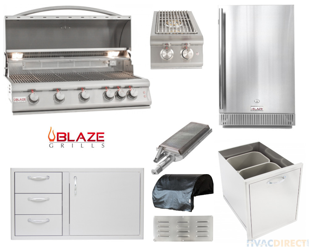 Blaze 8 Piece Outdoor Kitchen Package With 5 Burner LTE Grill - BLZ-5LTE2 Package 1