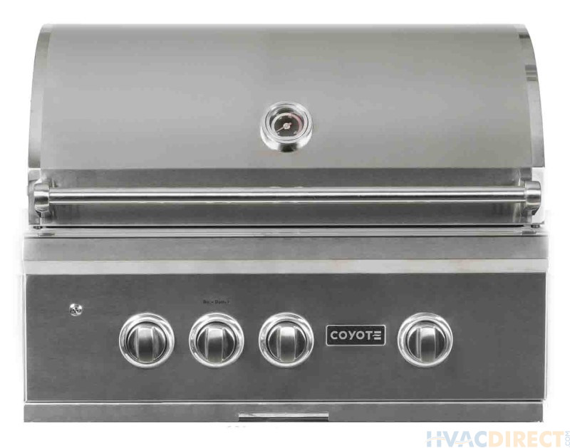 Coyote S-Series 30-Inch 3 Burner Built-In Gas Grill With Rapidsear Infrared Burner & Rotisserie - C2SL30