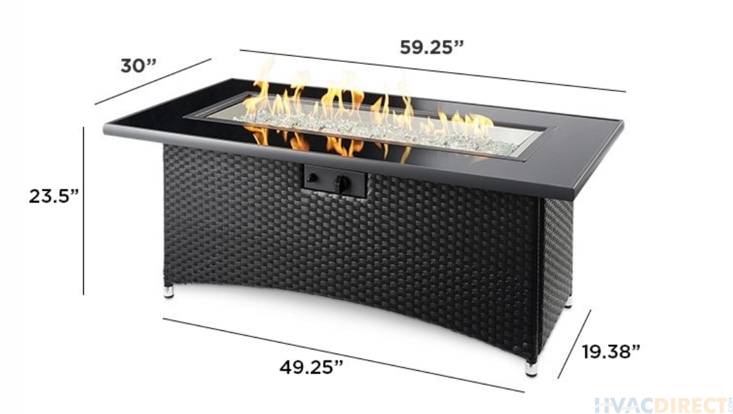 The Outdoor Greatroom Balsam Montego 59-Inch Linear Gas Fire Pit Table- MG-1242-BLSM-K