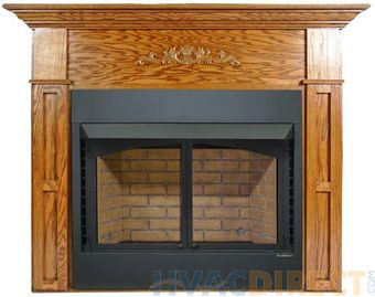 Buck Stove Model ZCBBXL 36" Vent Free Gas Fireplace Deluxe Builders Box with Oak Log Set - Liquid Propane