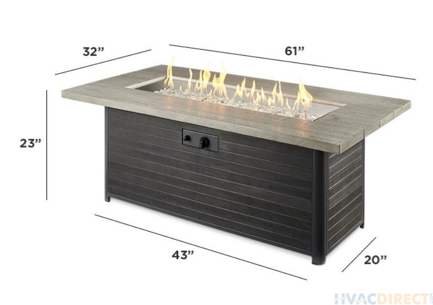 The Outdoor Greatroom Cedar Ridge Gas Fire Table - CR-1242-K