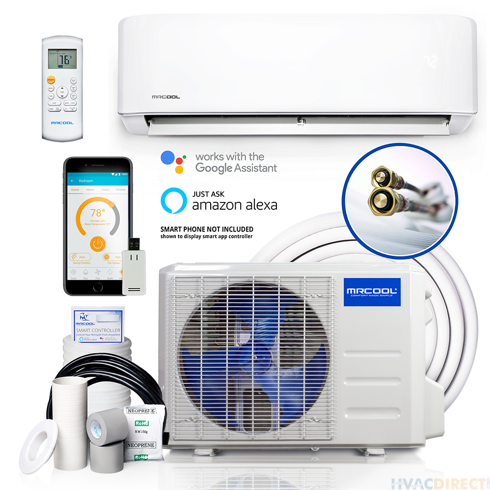 MRCOOL DIY 12,000 BTU Ductless Mini Split AC and Heat Pump with Wireless-Enabled Smart Controller