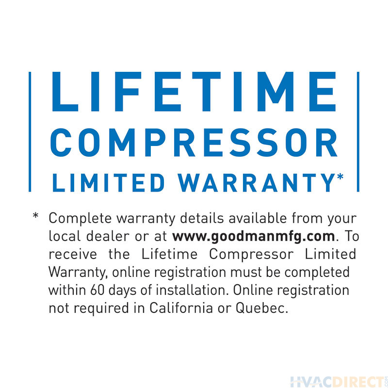 Goodman 2 Ton 18 SEER Two Stage Air Conditioner Condenser - GSXC180241