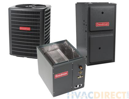 1.5 Ton 13 SEER 96% AFUE 40,000 BTU Goodman Gas Furnace and Air Conditioner System - Vertical