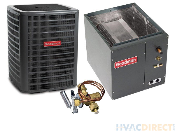 1.5 Ton 15 SEER Goodman Air Conditioner with Vertical 24" Cased Coil