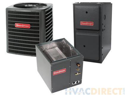 3 Ton 14 SEER 96% AFUE Goodman Gas Furnace and Heat Pump System - Upflow
