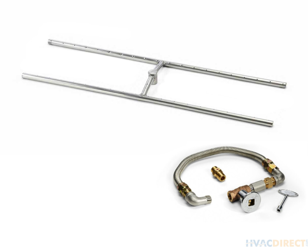 HPC 60-Inch Stainless Steel H-Burner Kit With Flex, Valve, Key, And Fittings - FPS/HBSB60 KIT-B
