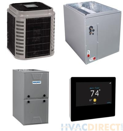 2 Ton 17 SEER 96% AFUE 60,000 BTU AirQuest Gas Furnace and Heat Pump System - Multi-Positional
