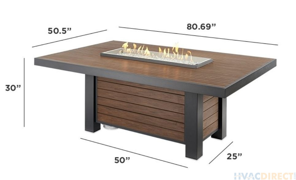 The Outdoor Greatroom Kenwood Dining Gas Fire Pit Table - KW-1242-K