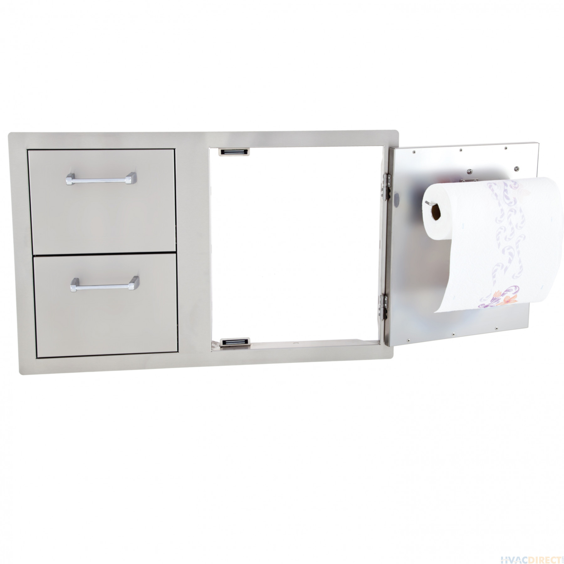 Lion 33-Inch Access Door & Double Drawer Combo with Towel Rack