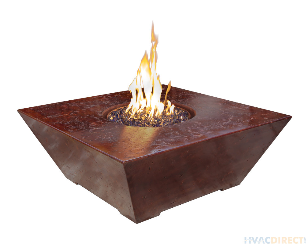 Phoenix Precast Products Square Oblique Fire Pit Table- Lava Rock Included - OSFT4818