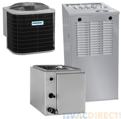 1.5 Ton 13 SEER 80% AFUE 66,000 BTU AirQuest Gas Furnace and Air Conditioner System - Upflow/Downflow