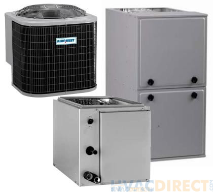1.5 Ton 13 SEER 96% AFUE 60,000 BTU AirQuest Gas Furnace and Air Conditioner System - Upflow/Downflow