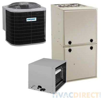 3 Ton 13 SEER 92% AFUE 60,000 BTU AirQuest Gas Furnace and Air Conditioner System - Horizontal