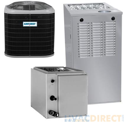 2.5 Ton 15 SEER 80% AFUE 110,000 BTU AirQuest Gas Furnace and Air Conditioner System - Upflow/Downflow