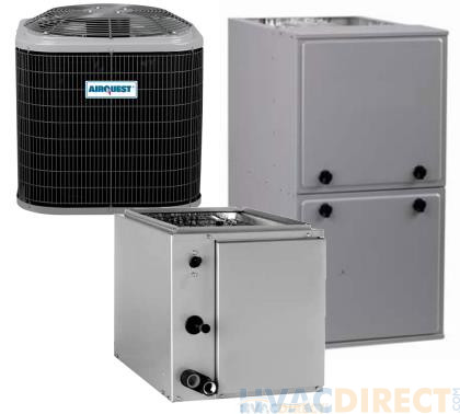 1.5 Ton 15 SEER 96% AFUE 40,000 BTU AirQuest Gas Furnace and Air Conditioner System - Upflow/Downflow