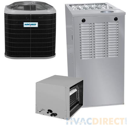 4 Ton 14 SEER 80% AFUE 66,000 BTU AirQuest Gas Furnace and Air Conditioner System - Horizontal
