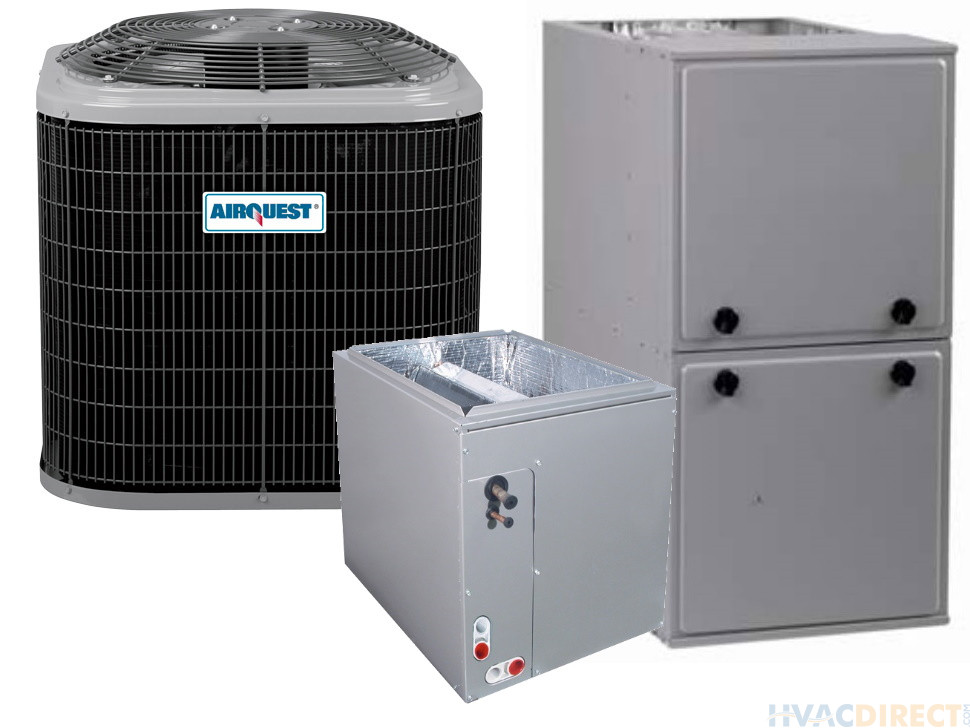 4 Ton 14 SEER 96% AFUE 120,000 BTU AirQuest Gas Furnace and Heat Pump System - Multi-Positional