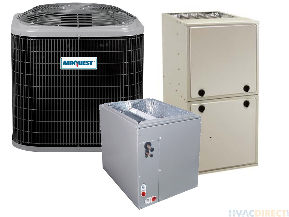 3 Ton 14 SEER 92% AFUE 100,000 BTU AirQuest Gas Furnace and Heat Pump System - Multi-Positional