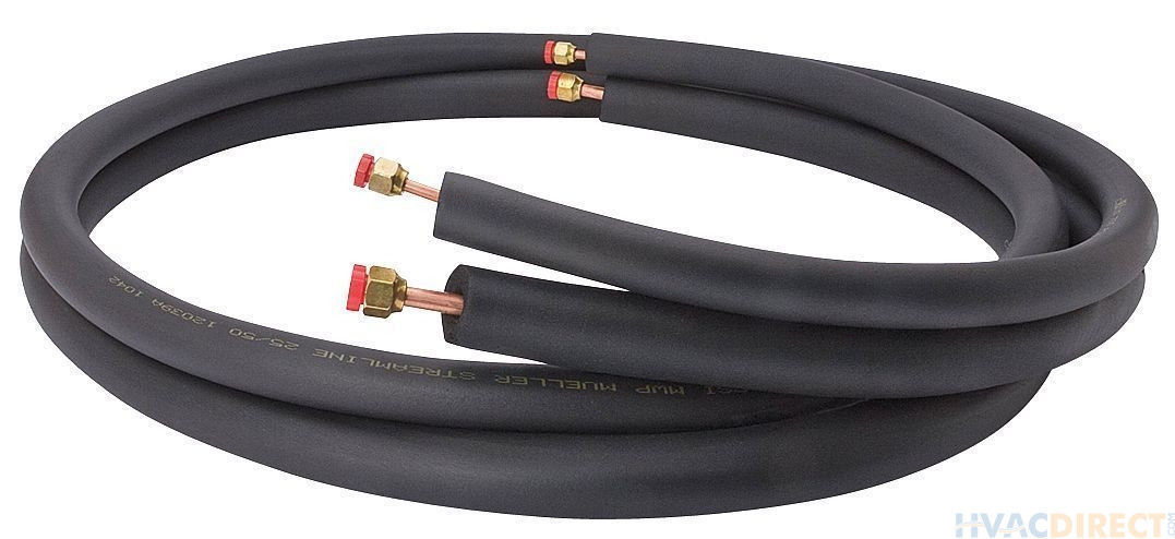 Refrigerant Line Set with 1/4" and 1/2" Line Ends - 35 feet