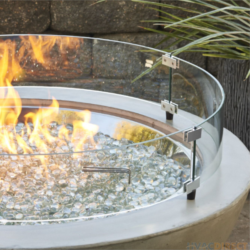 Crystal Fire Round Stainless Steel Gas Fire Pit Burner 20 Inch Round Stainless Steel by The Outdoor Greatroom 
