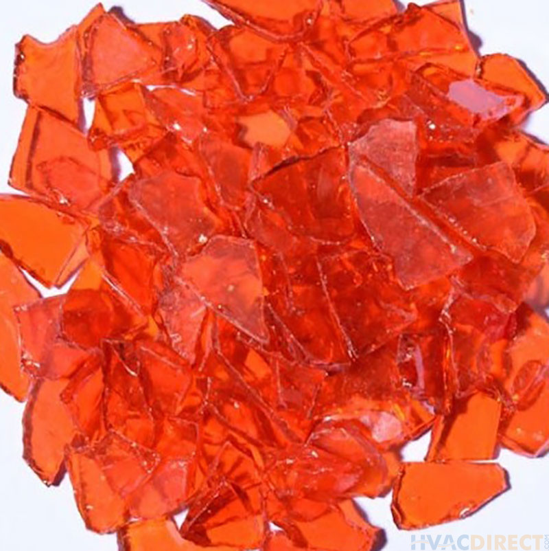 American Specialty Glass - Fire Glass - Flat Orange - 3/8 Inch to 1/2 Inch