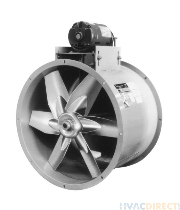 US Fan Belt Drive Tubeaxial Fan 24" Propeller 1570 RPM 1.5 HP 120/230 Volts, 1 Phase