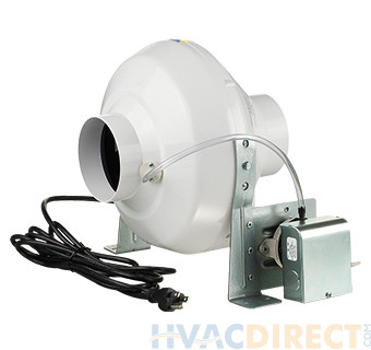 VENTS-US 5" Dryer Booster In- Line Centrifugal Plastic Fan - VK 125 PS