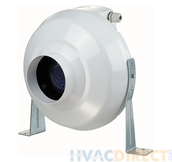 VENTS-US 4" AntiRADON In-Line Centrifugal Plastic Fan - VK 100