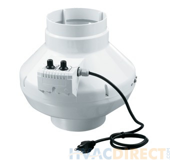 VENTS-US 10" AntiRADON In-Line Centrifugal Plastic Fan - VK 250