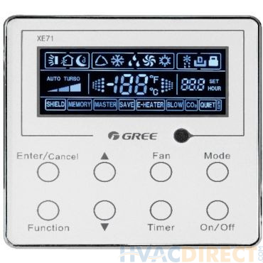 GREE XE-71 Wired Controller for High Wall Units with Push Buttons