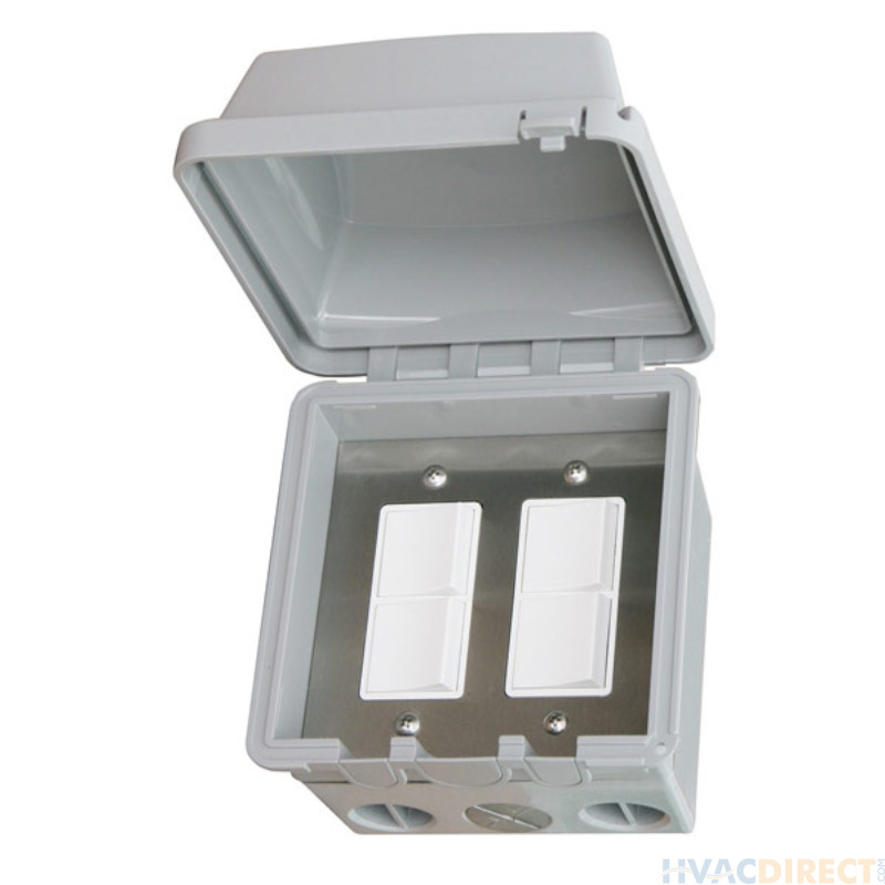 Infratech Dual Duplex Switch With Surface Mount Weatherproof With Electrical Box - 20A Max - 14 4325