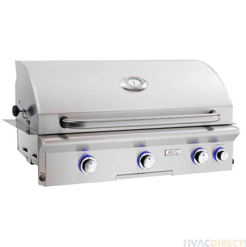 AOG L-Series 36-Inch 3-Burner Built-In Gas Grill With Rotisserie - 36NBL