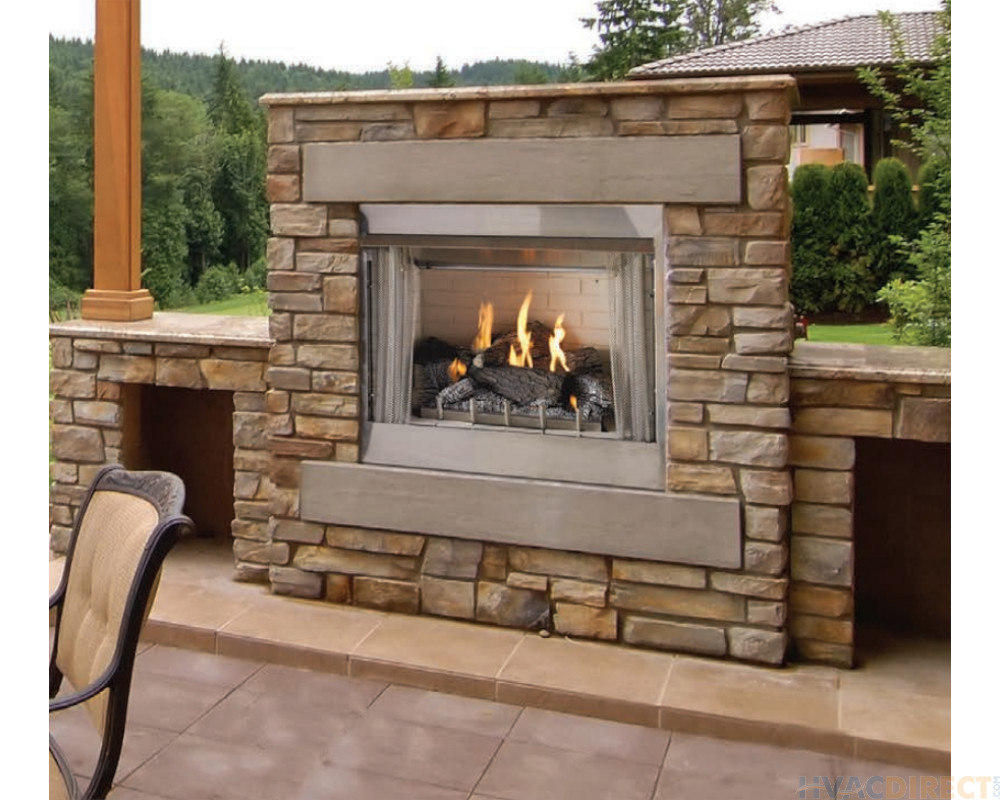 Empire Carol Rose Outdoor 42-Inch Standing Pilot Fireplace With 30-Inch Logs - OP42FP32M / OLX30WR