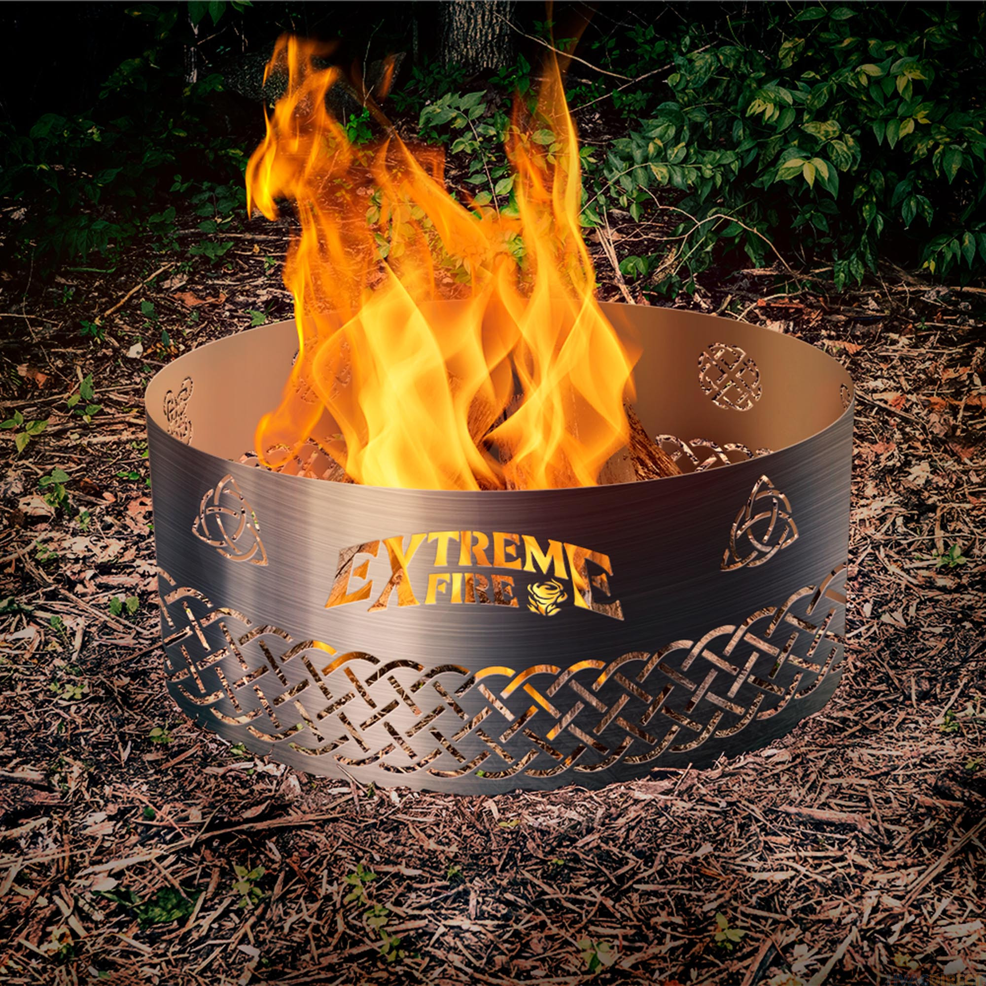 Extreme Fire “Celtic Symbols” Steel Fire Ring - 50005