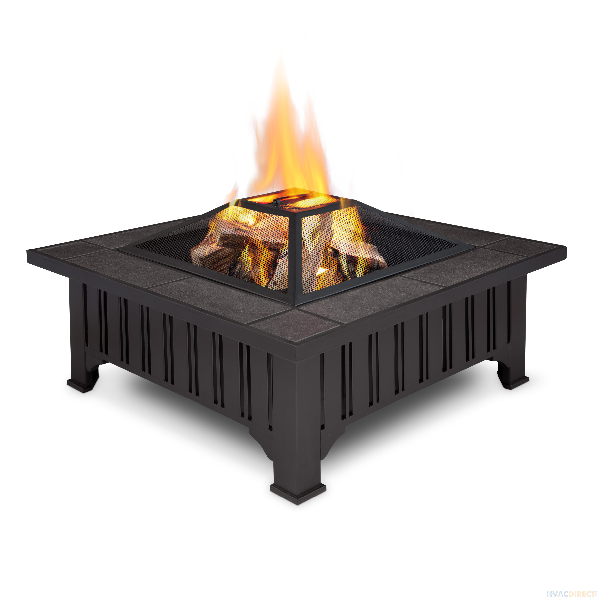 Real Flame Lafayette - Black Wood Burning Fire Pit - 908-BK