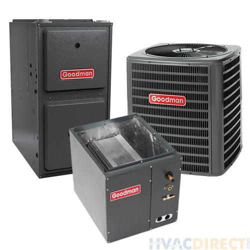 3.5 Ton 15 SEER 98% AFUE 80,000 BTU Goodman Gas Furnace and Air Conditioner System - Upflow