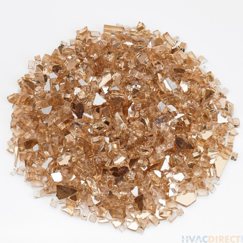 American Fire Glass 1/4 Inch Champagne Reflective Fire Glass - 10 Pounds